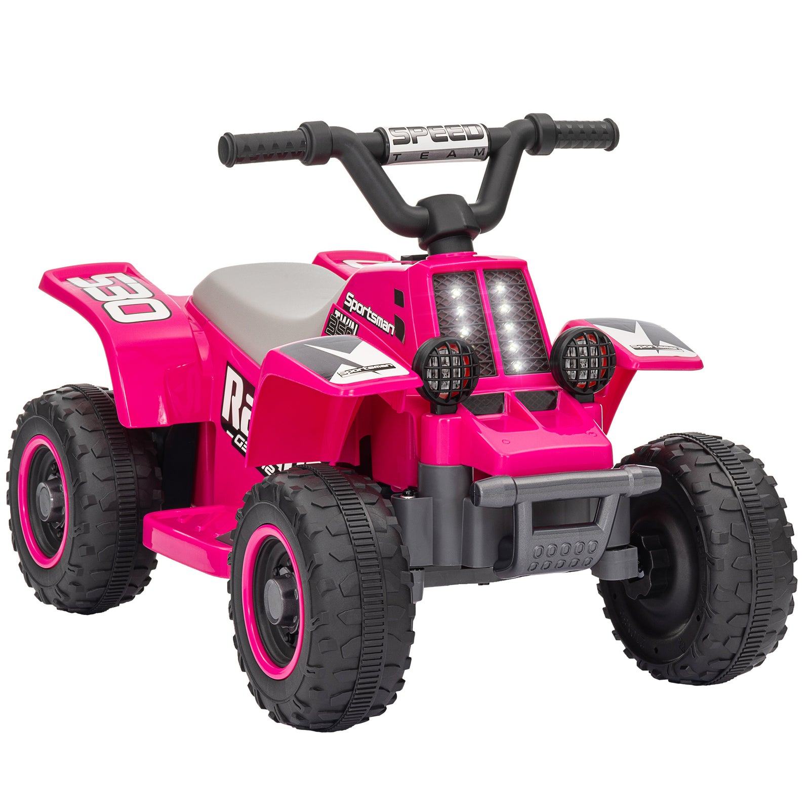 6v Electric Quad Bike, Kids Ride On Atv W/ Forward Backward, Headlights | Pink