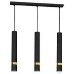 Joker Contemporary Pendant Lamp 3xgu10 Hand Made Cylindrical Style Light | Black & Gold