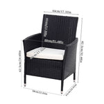 Set Of 4 Rattan Chairs Garden Furniture