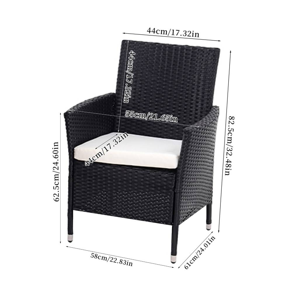 Set Of 4 Rattan Chairs Garden Furniture