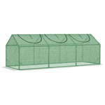 Mini Greenhouse W/ Pe Cover - 3 Windows Green