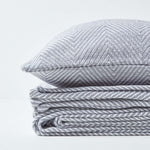 Cotton Halden Chevron Grey Throw | 255cm x 360cm | Grey