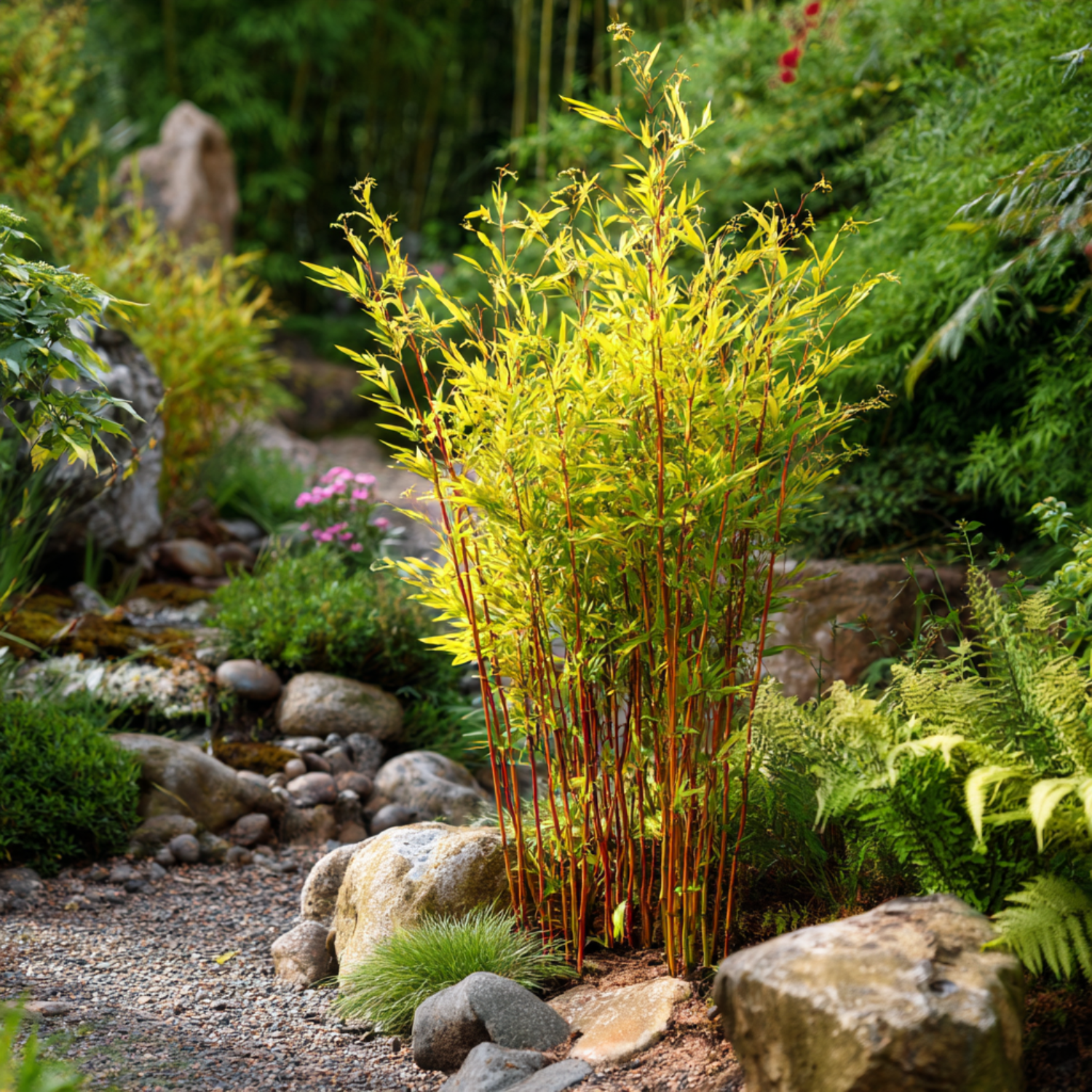 Chinese Fountain Bamboo - 6 Pcs. - Fargesia 'red Dragon' - H50-70cm - ⌀17cm | Set-of-6 | Green