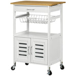 Rolling Trolley With Bamboo Top