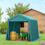 Outdoor Waterproof Garden Storage Shed Tent Zipper Doors | Green
