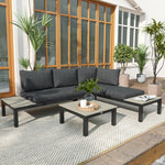 3pcs Garden Sectional Sofa Side Table Furniture Set