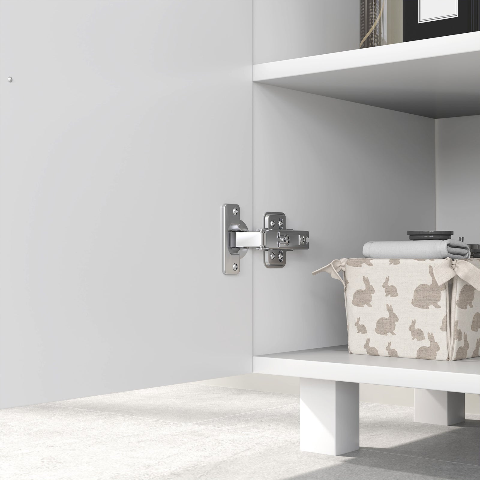 Freestanding Bathroom High Gloss Under Sink Cabinet, White