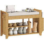 Shoe Bench Cushioned Seat 100 Cm | Natural