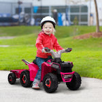 Electric Quad Bike, 6v Kids Ride-on Atv With Back Trailer | Pink