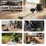 Wet And Dry Cylinder Vacuum Cleaner Powerful Suction Hepa 1000w 15l | Black