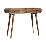 Solid Mango Wood Oak-ish Round Dressing Table
