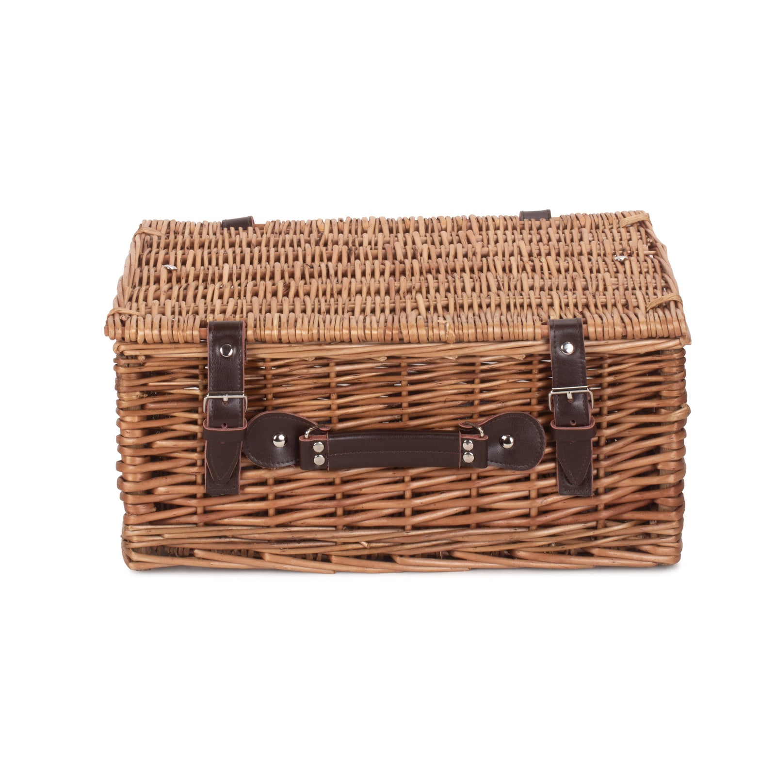 Wicker Double Steamed 40cm Picnic Basket | Brown