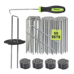 50 Weed Membrane Pegs With Tool