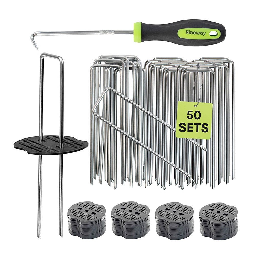 50 Weed Membrane Pegs With Tool