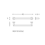 Towel Rail, Silver Gloss, Wall-mounted, 40 Cm. Collection Kubic