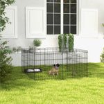 24" Pet Dog Playpen, Puppy Cage, Eight-panel Metal Fence, Run, Garden