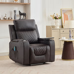 Byron Electric Riser Recliner Chair With Massage And Heat, Drink Cooler, Table | Brown