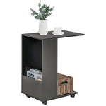 Mobile Sofa Side Table For Laptop Coffee W/ Storage | Black