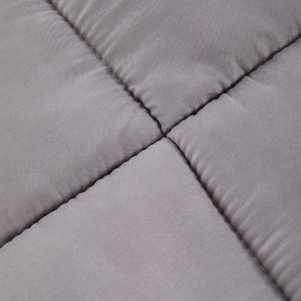 Quilted Mattress Topper With Thick 10cm Padding – Soft Brushed Fabric, Breathable Support & Secure Fit Straps | Double | Grey