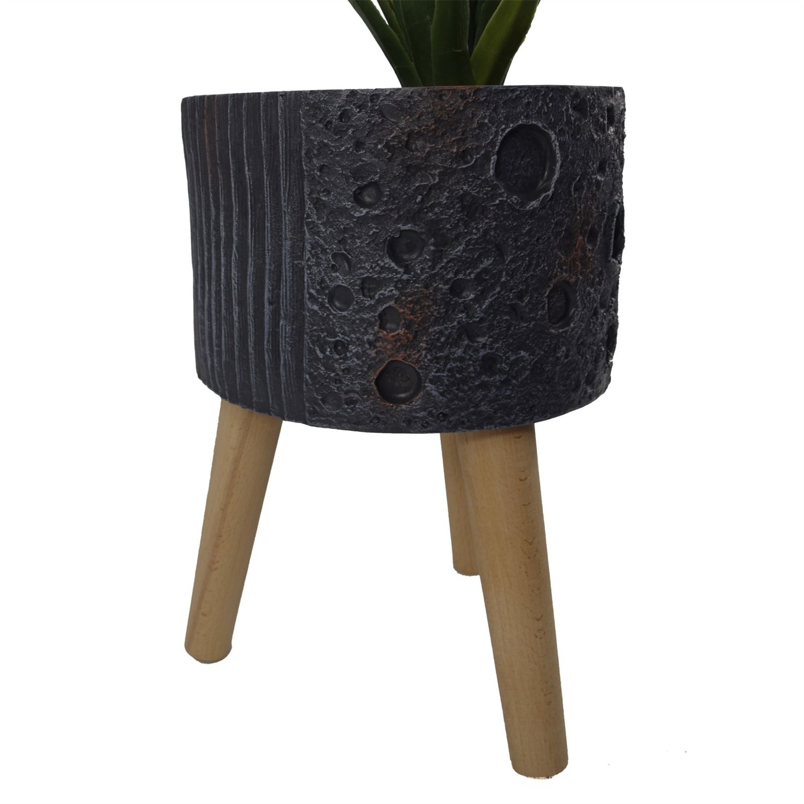 X 24cm Large Lunar Black Planter 35cm