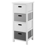 Nina 4 Drawer Storage Unit - White/grey