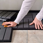 Polydeck Pvc Interlocking Decking Tiles - Black | Set of 6 | Black
