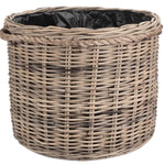 Rattan Rope Handled Rattan Round Planter With Plastic Lining | Large | Brown