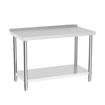 90cm/120cm/180cm×60cm×80cm H Commercial Kitchen Prep 2 Tier Work Stainless Steel Table With Backsplash | Medium