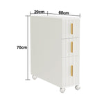 HYGRAD BUILT TO SURVIVE Slim Narrow Bathroom Storage Cabinet On Wheels – 3 Drawer Toilet Roll Holder Unit