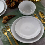 Dinner Set 18 Pc Coupe White Porcelain Dinnerware Plate Bowl