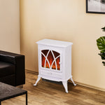 Freestanding Fireplace Flame Effect Electric Heater Burning | One Size | White