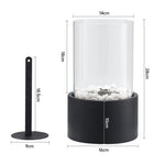 Round Freestanding Tabletop Ventless Ethanol Fireplace With Glass Screen