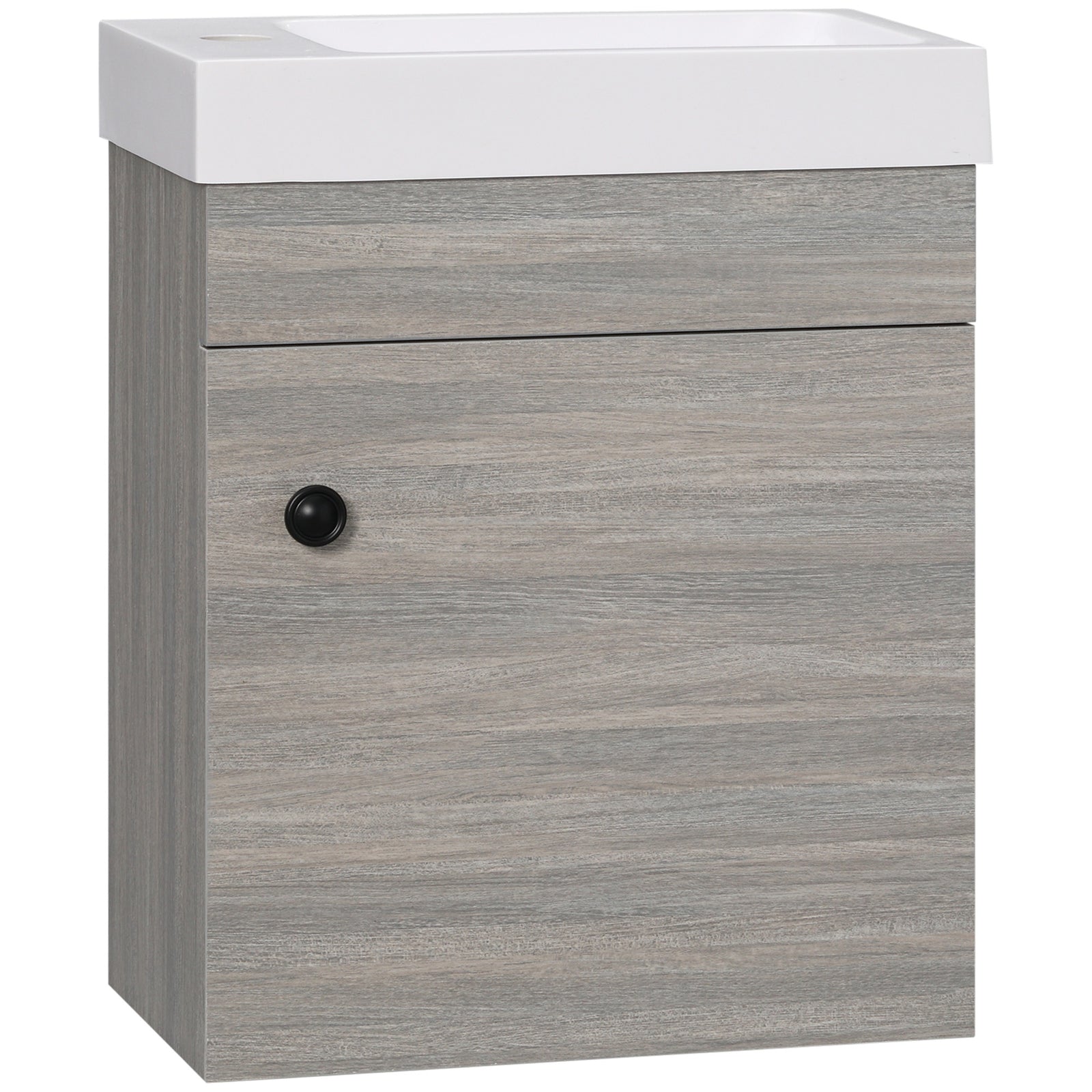 Bathroom Vanity Unit With Basin, Wall Mounted Wash Stand | One Size | Gray