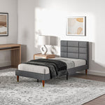 Single/double/king Upholstered Bed Frame With Wooden Slat | Single