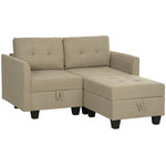 Convertible Modular Sectional Sofa With Storage Wood Frame | Medium | Brown