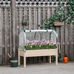Raised Wood Planter Box With Pe Cover Natural