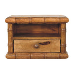 Bamboo Open Bedside In Amber Oak Finish, 1 Drawer, Brown