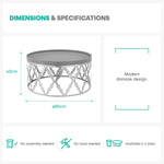 Damaski Circular Silver Coffee Table