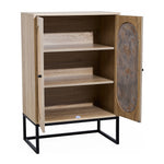 Sideboard Storage Cabinet With Magnetic Rattan Doors