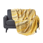 Cotton Morocco Striped Throw | 150cm x 200cm | Yellow