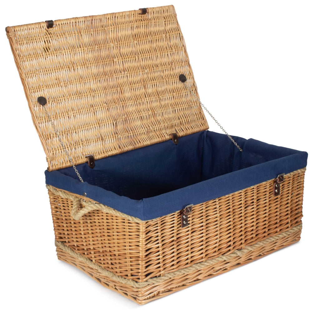 Wicker 72cm Rope Handled Trunk Picnic Basket | Blue