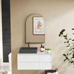 Arch Bathroom Mirror, Modern Wall Mirror With Steel Frame | Large | Black