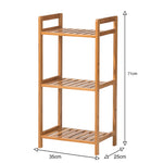Tiered Bamboo Wood Book Storage Shelf | Small