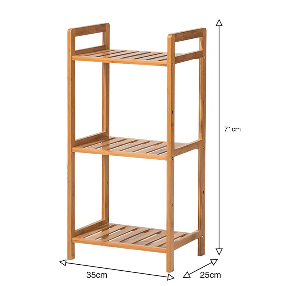 Tiered Bamboo Wood Book Storage Shelf | Small