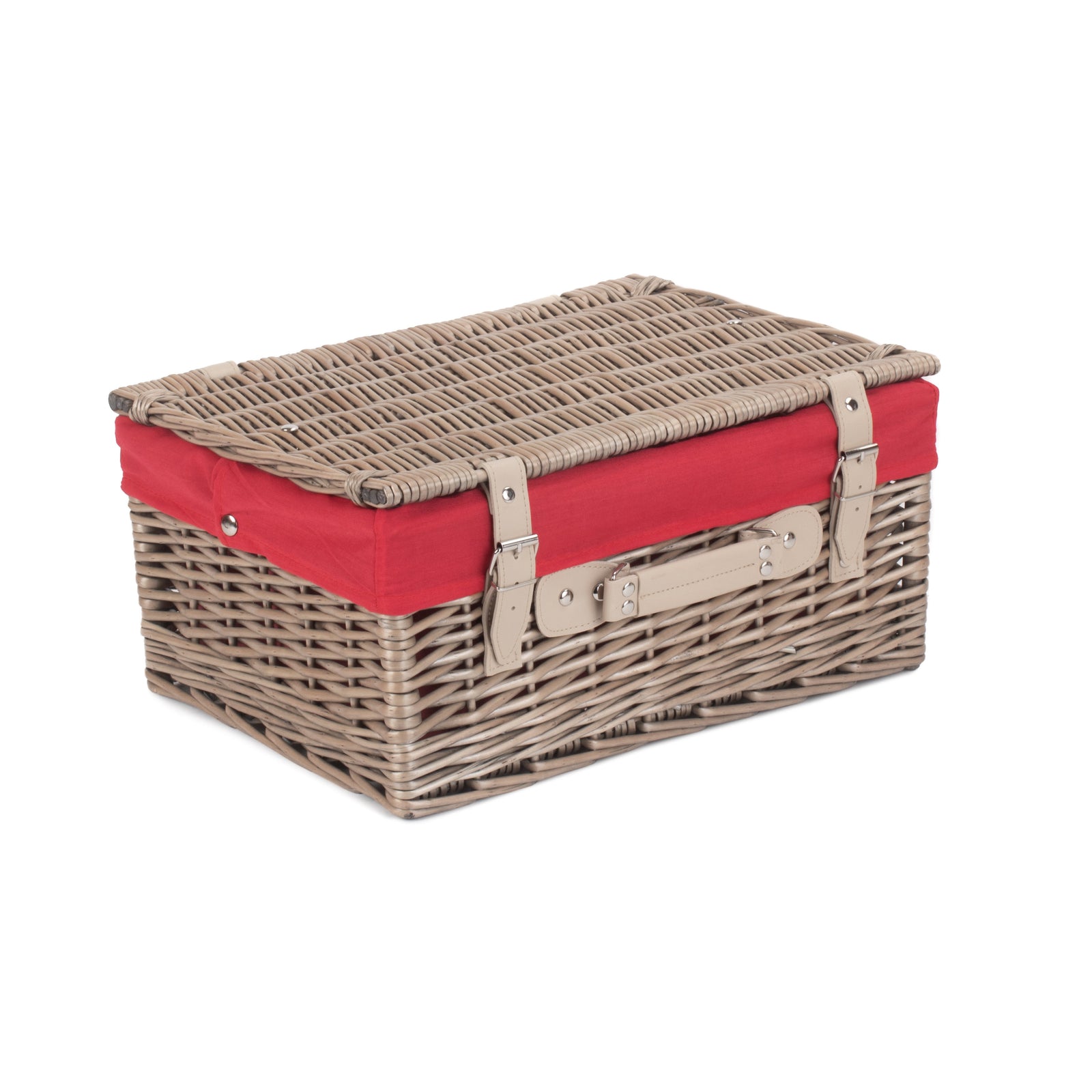 Wicker 40cm Antique Wash Picnic Basket | Red