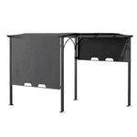 3x 3m/3x 4m Retractable Pergola With Pa-coated Polyester Canopy Outdoor Sun Shade Shelter With Steel Frame For Patio | 3m x 3m | Dark Grey