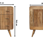 Solid Mango Wood T-bar Ridged Chest