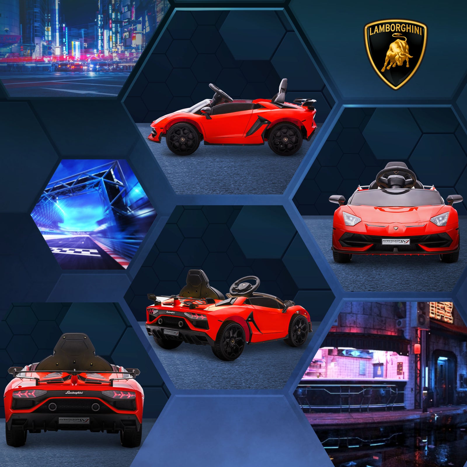Lamborghini Aventador Licensed 12v Kids Electric Ride On Car | Red