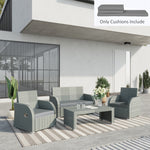 3pcs Rattan Garden Seat Cushions Pads For Patio Furniture | Dark Gray