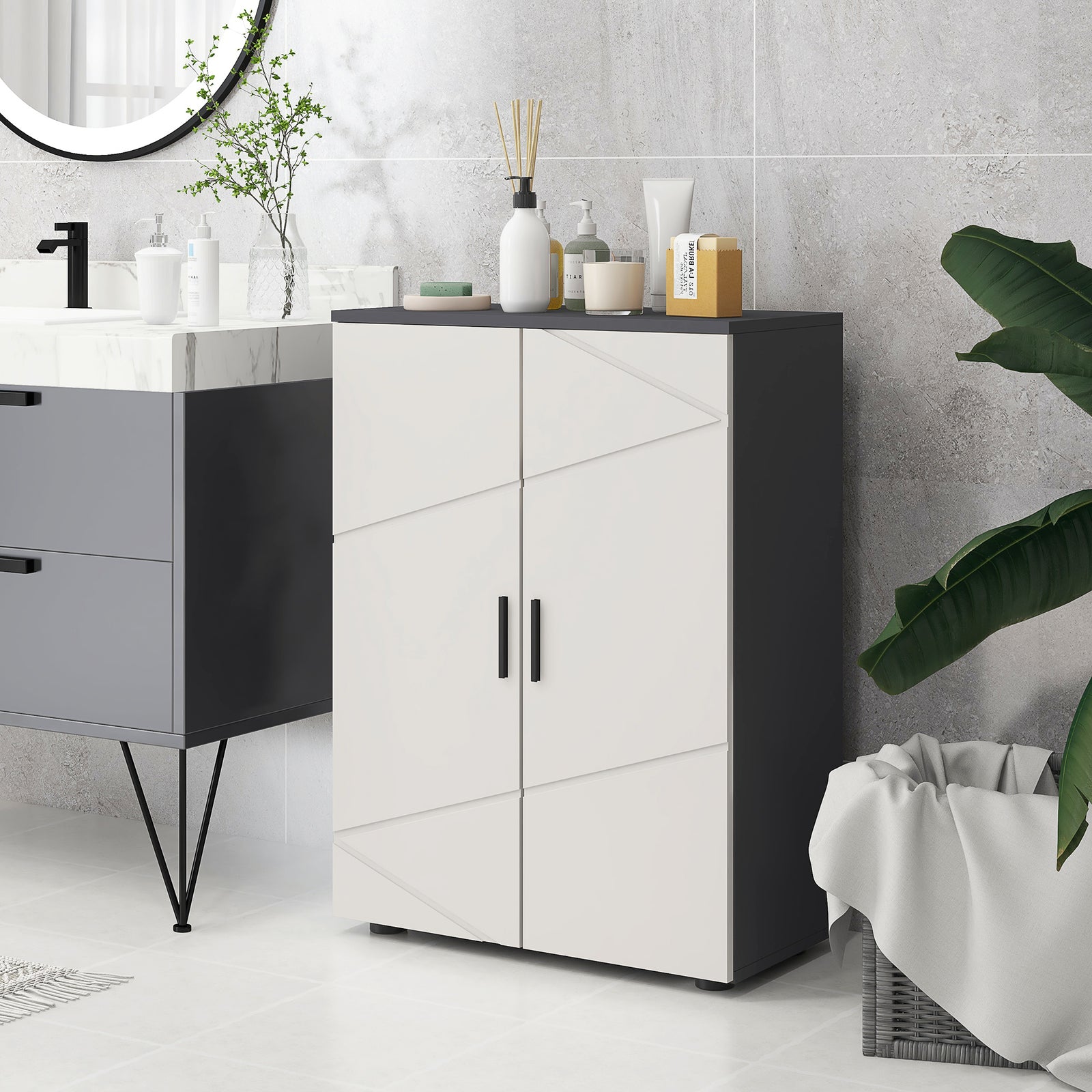 Bathroom Storage Cabinet Small With Soft Close Doors